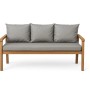 Setgarden Bankkissen-Set, grau, 160x60 cm + 3 Rückenkissen für 3-Sitzer Gartenbank.