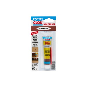Clou Holzpaste Mahagoni, 50g Tube. Holzspachtel zum Ausbessern von Holzschäden im Innenbereich.