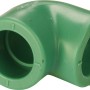 Grüner 90° PPR-Winkel DN 32 für Sanitärinstallationen.