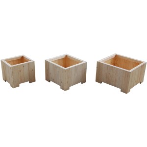 Gaspo Blumenkasten Wels 3er Set aus Holz in verschiedenen Größen.
