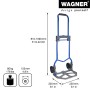 Wagner Sackkarre TH4123, klappbar, Tragkraft 80kg, aus Stahl, für den Transport im Bau.