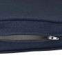 Dunkelblaue Hollywoodschaukelauflage, Reißverschluss am Bezug. Bequemes Polyester-Sitzkissen für Gartenmöbel.