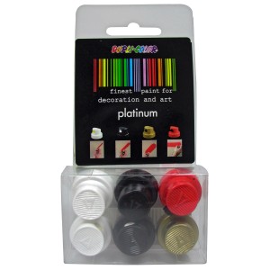 Dupli-Color Platinum Sprühkopf-Set, 6 Stück für Lackreparatur mit verschiedenen Sprühbreiten.