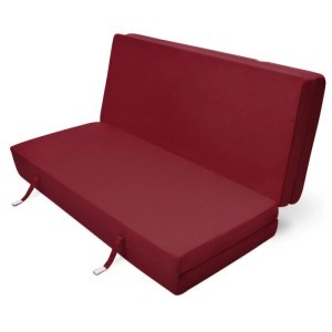 Dunkelrote Beautissu Comfort Klappmatratze 195x120x7cm, ideal als Gästebett oder Reisematratze.