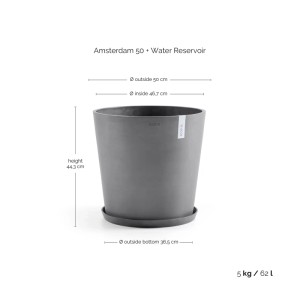 Ecopots Pflanztopf Amsterdam Grau 50 cm x 43,8 cm