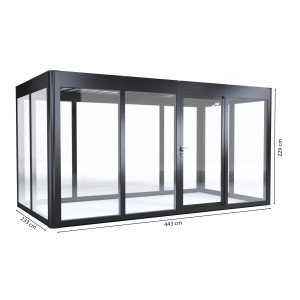 SunElements Gartenhaus SunGarden Energy 4.2, anthrazit-metallic, 10,3 m² mit Maßen.