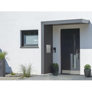 Gutta Rechteckvordach BS PLUS 200 x 90 cm Seite Links und Briefkasten Edelstahl