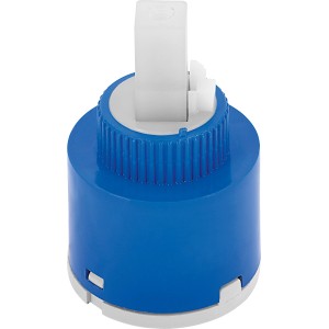 Keramikkartusche Ø 35 mm für Küchenarmatur, blau/weiß, Ersatzteil zur Temperatur- und Mengenregulierung.