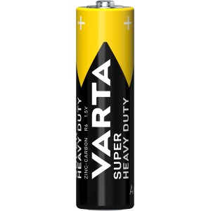 Varta Superlife Mignon AA Batterie, 4er-Pack. Gelb-schwarze Batterie für einfache Geräte.