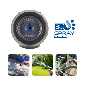 LUX Reinigungsspritze-Set mit 3 Strahlvarianten für Gartenbewässerung und Reinigung.