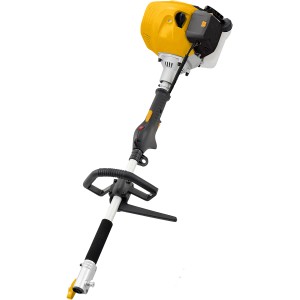 Texas Benzin-Multimaschine BCU52M 5 in 1, gelb/schwarz, mit verschiedenen Aufsätzen.