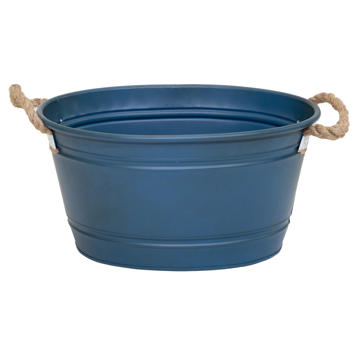 M Collections Zinkwanne Beat Oval Rope 28 cm x 37 cm x 52 cm Blau
