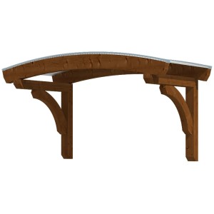 Skan Holz Vordach Rostock 1, Nussbaum lasiert, 174x80cm. Haustürvordach aus Holz mit Polycarbonat-Dach.