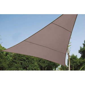 Braun-graues Dreieck-Sonnensegel 360x360 cm von Perel für Garten & Terrasse.
