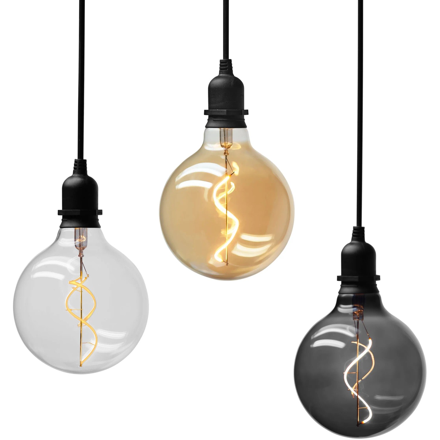 AMARE 3er Set LED Glaskugeln 'Glow' - Batteriebetriebene Deko-Leuchten Für Innen & Außen