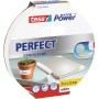 Tesa Extra Power Perfect Gewebeband, weiß, 25m x 19mm. Vielseitiges Klebeband zum Basteln, Reparieren und Befestigen.