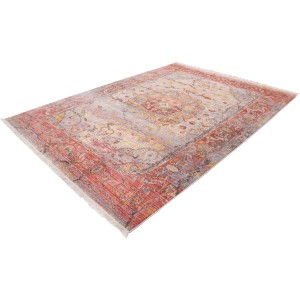 Kayoom Vintageteppich Tibet Nagqu, rot, 120x170 cm mit orientalischem Muster und Fransen.