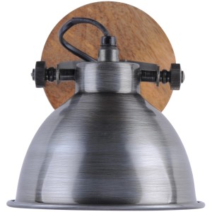 Wand- und Deckenleuchte Samia, 1-flammig, Eisen und Holz im Vintage-Look.