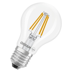 Osram E27 LED-Lampe, Glühlampenform, 3,4W, klar, 2er-Pack. LED-Leuchtmittel für vielseitige Anwendungen.