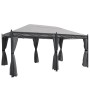 Graue Pergola Calpe 5x3m mit Seitenwand und Moskitonetz