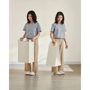 Songmics Wäschesammler Brenta mit 4 Fächern 160 l Creme-Weiß