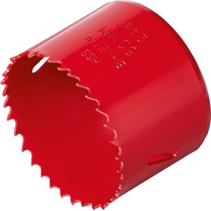 Rote LUX Bi-Metall Lochsäge, Ø 57 mm, für Bohrmaschinen.
