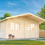 Palmako Gartenhaus Helena 450 x 360 cm Lackiert Dunkelgrau-Weiß FSC®