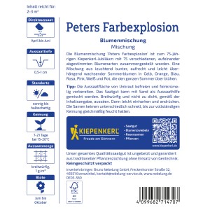 Kiepenkerl Saatgut Blumenmischung Peters Farbexplosion, Packung.