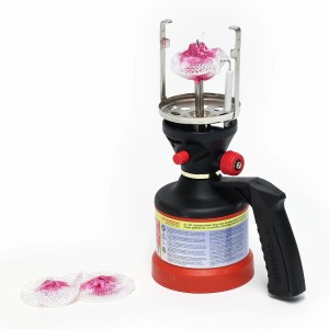 Rothenberger Scout Campinglampe, gasbetrieben, mit Tragegriff und zwei Glühstrümpfen.