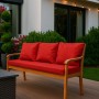 Rotes Setgarden Bankkissen für 3-Sitzer Gartenbank, 160x50 cm + 3 Rückenkissen.