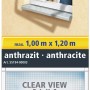 tesa Fliegengitter Alu Comfort Fenster, anthrazit, 100x120cm, Insektenschutzrahmen