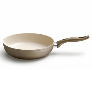 Beige Kelomat Hochraumpfanne Ceramic Ø 26 cm für Induktion.