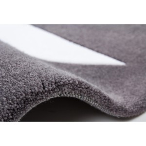 Detailansicht: Grauer Kinderteppich Sweety mit weichem Flor, 120x170 cm.