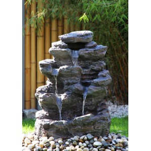 Silex Kunststeinbrunnen Wasserkuppe für Garten und Terrasse mit Wasserlauf.