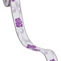 Selbstklebende A.S. Création Borte mit Blumenmuster in Violett und Grau, 5 m x 5 cm.