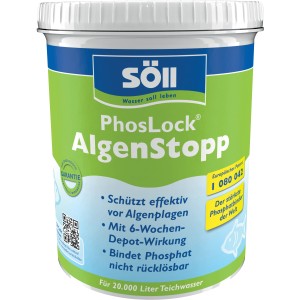 Söll PhosLock Algen Stopp 1 kg für die Teichpflege: Schützt vor Algen und bindet Phosphat.