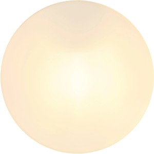 Runde Globo Außendeckenleuchte, 1-flammig, schwarz matt, mit opalweißem Glas, 184x65 mm.