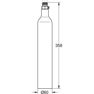 Abbildung einer Grohe CO2 Flasche 425g für Wassersprudler, Filtersysteme.
