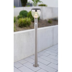 Globo LED-Solar-Wegeleuchte mit Bewegungsmelder, Edelstahl, 95 cm hoch.