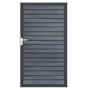 GroJa Steckzaun-Tor Solid-Rhombus 1-flg. DB703 Universal-DIN Steingrau Co-Ex.