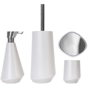 Spirella Elements WC-Garnitur Essos Natur, bestehend aus Seifenspender, WC-Bürste, Becher und Halter.