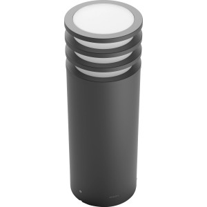 Moderne Philips Hue LED Sockelleuchte Lucca in Anthrazit für den Außenbereich.