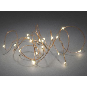 Konstsmide Micro LED Lichterkette 20 warmweiße LEDs kupferfarbener Draht innen