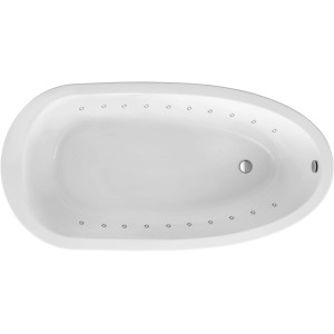 Weißer Ottofond Whirlpool Somerset mit Lightsystem, Draufsicht. Freistehende Badewanne mit Düsen.