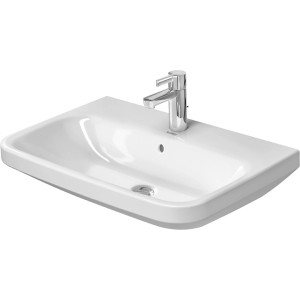 Weißes Duravit DuraStyle Waschbecken, 65 cm, mit Überlauf und Hahnloch.