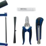 Werkzeugset im Koffer: Bügelsäge, Blätter, Schere, Cuttermesser, Wasserwaage. Für den LUX Werkzeugkoffer.