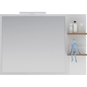 Pelipal Spiegel Quickset 923, 100 cm, mit Ablage in Riviera Eiche Dekor und optionaler Lampe.