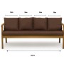 Braunes Gartenbank Kissen Set für 3-Sitzer Bänke, 180x60 cm Sitzkissen und 4 Rückenkissen.