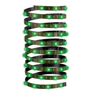 Aufgerollter Paulmann YourLED ECO Stripe 5 m RGB LED-Streifen mit grünen LEDs.