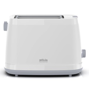 Weißer Silva Homeline Toaster TA 2302 mit Brötchenaufsatz.